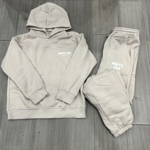 White Fox Boutique Cream Hoodie and Joggers Set